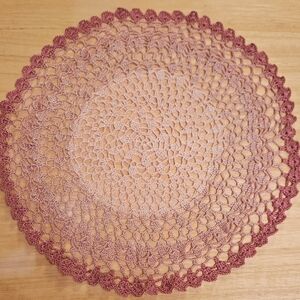 Handmade Crochet Doily in Pink